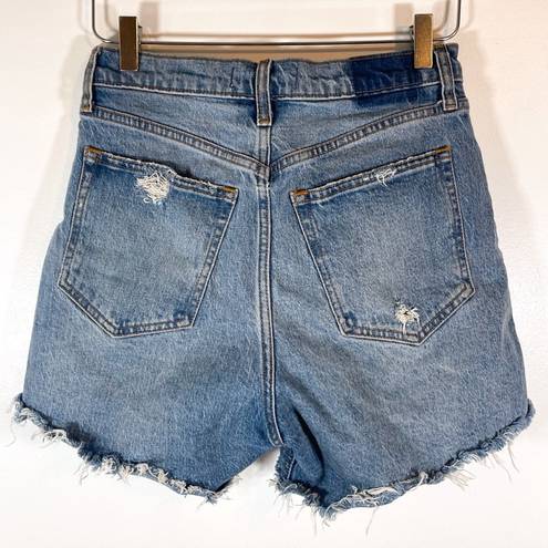 Abercrombie & Fitch  High Rise Dad Short 5 inch inseam distressed raw hem size 26