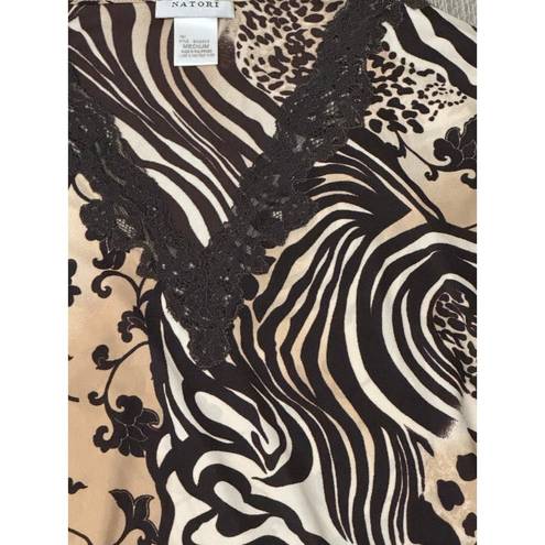 Natori  Animal Print Lave Long Sleeve Dress