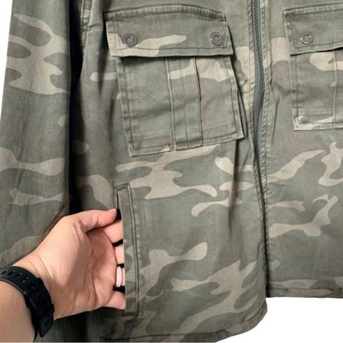 Good American  NWT Camo Print Soft Stretch Short Military Jacket Army Green Sz XS