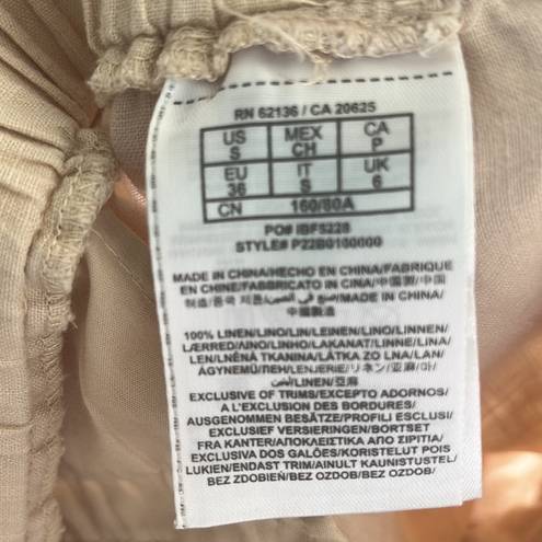 Guess By Marciano Ladies Khaki Drawstring Wide Leg Size Small Linen Pants