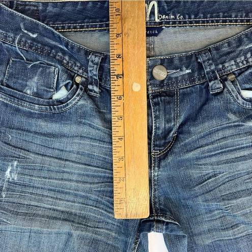 Pacific&Co Madison Denim  Womens Blue Denim Stretch Distressed Capri Jeans Size 9/10