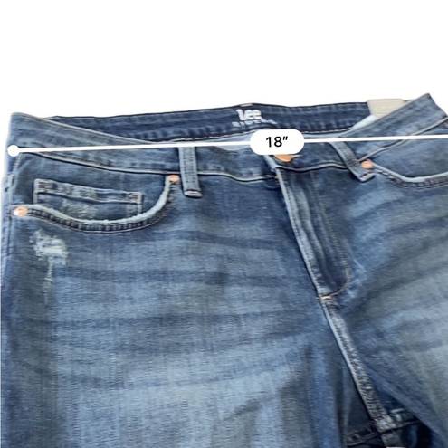 Lee  Riders Women's Indigo Fringe Cuff Boyfriend Jeans Size 16 M NEW With tags