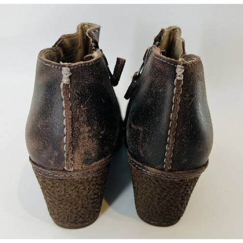 Olukai  Wedge Women's Ankle Booties Humu Size‎ 7 Brown Leather