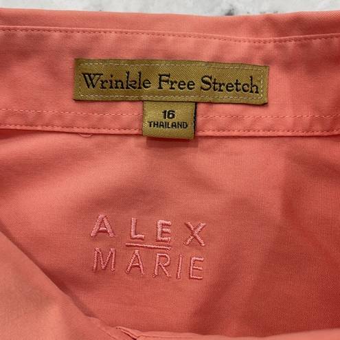 Alex Marie  Wrinkle Free Stretch Blouse 3/4 Sleeves Size 16