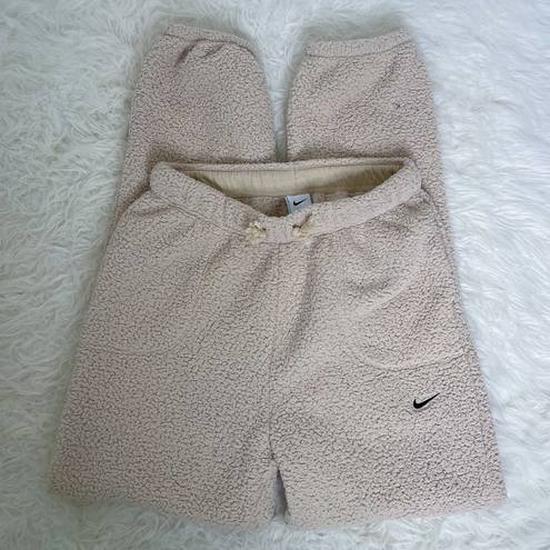 Nike  Tan Sherpa Joggers Size S