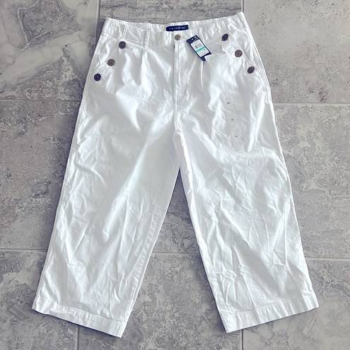 Tommy Hilfiger  Wide-Leg Sailor Chino Pants in White, Size 16 New w/Tag $89.50