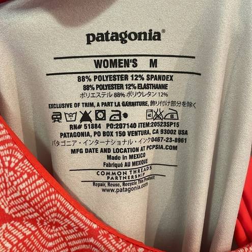 Patagonia  Morning Glory Dress in Orange Red Geometric Print