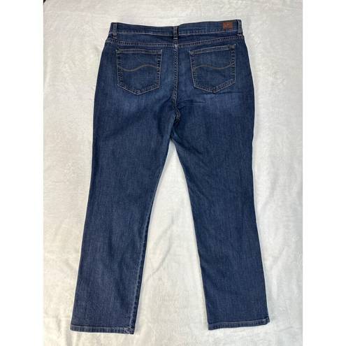 Lee  Relaxed Fit Straight Leg Plus Size 18 (39x31) Blue Jeans Stretch High-Rise ^