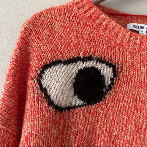 Elizabeth and James  Orange Googly Eye Mohair Blend Sweater