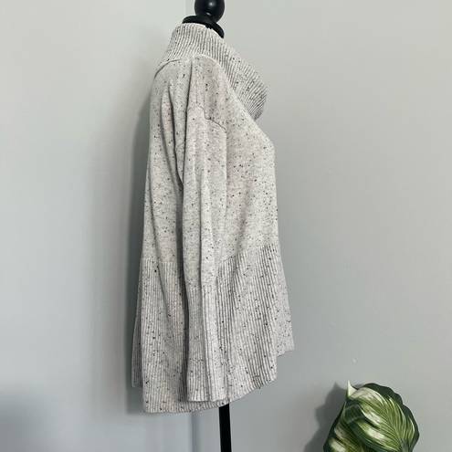 Lou & grey  women's slouchy speckled gray cowl neck sweater medium