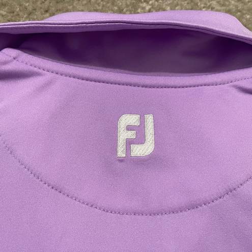 FootJoy Women’s  Cap Sleeve Quarter Zip Golf Polo Shirt Purple Stripes Size L