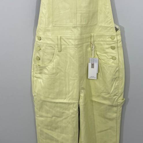 Good American NWT  Better Than Leather Straight Leg Overalls in Key Lime Sz 10/30