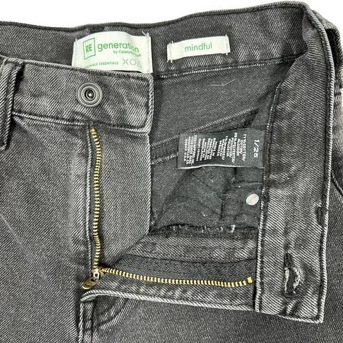 Celebrity Pink RE Generation High Rise Slim Straight Jeans Size 1/25" Black Distressed Stretch