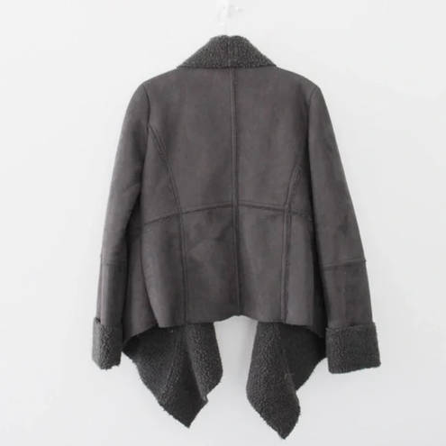 Romeo + Juliet Couture  Open Front Faux Suede Shearling Coat