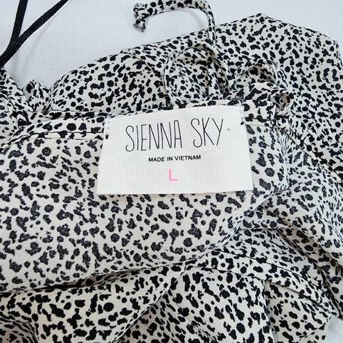 Sienna Sky  Womens Size Large Open Back Animal Print Short Sleeve Summer Dress