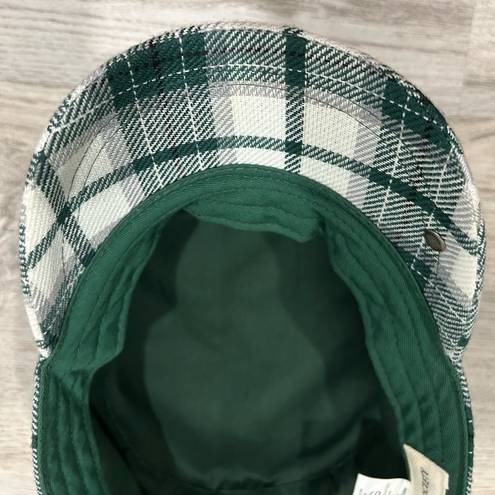 Michigan State Spartans MSU Green White Plaid Cadet Hat Cap Fitted Size S/M