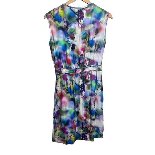 Mulberry  Sleeveless Front Zipper Watercolor Dress Sz. 4