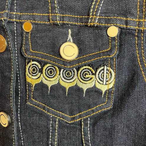 COOGI  Embroidered Crop Denim Jacket Size Medium