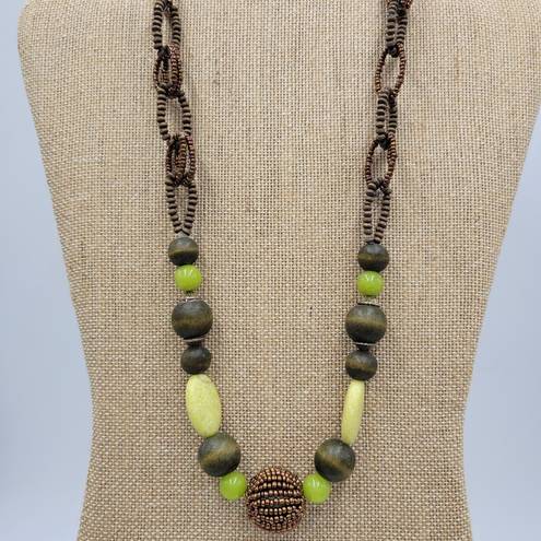 Coldwater Creek Vintage  Beaded Stone Necklace Chunky Boho Fashion Accessories