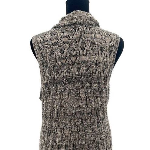 Artisan NY  Womens Open Front Knit Marled Long Cardigan Sweater Brown Large NWOT