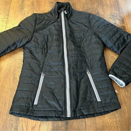 Charles River Apparel  black/grey puffer jacket, size M