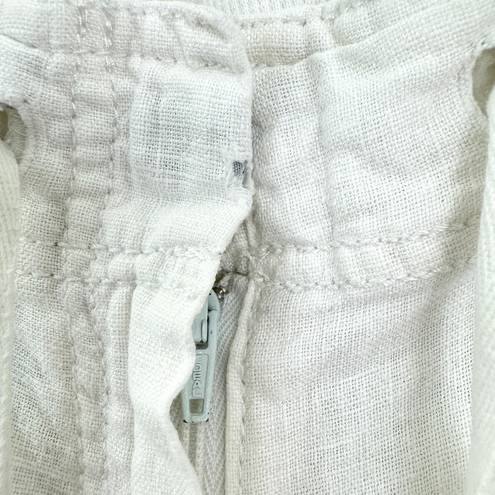 J.Jill  Women's Linen Blend Wide Leg Crop Pants White Size 8