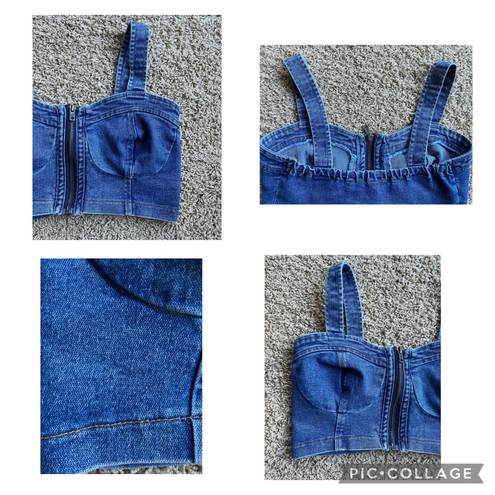 Kirra Denim Chambray Zippered Corset Sz M