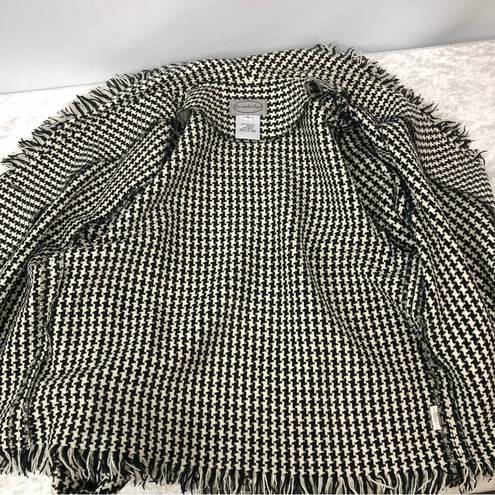 Houndstooth StoneBridge womens jacket blazer suit black & white  fringe small