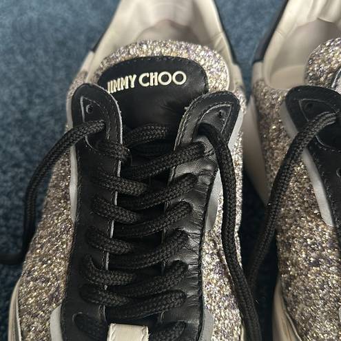 Jimmy Choo  Glitter Raine Sneakers 40 White