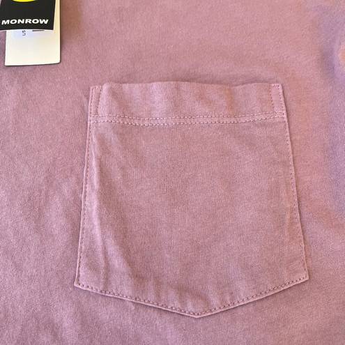 The Comfy Monrow Boyfriend Pocket Crew Tee Shirt Matte Pastel Pink, Size S