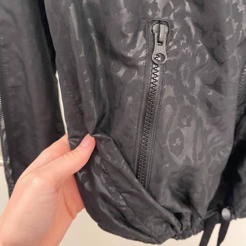 Zyia Active Black Leopard Windbreaker