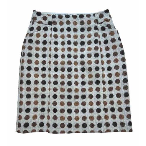 The Moon Boden Wool Skirt Women’s Size 6 British Tweed By Polka Dot Teal Brown