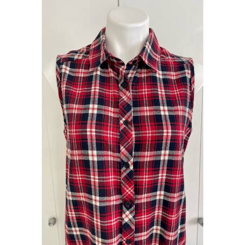 Sans Souci Red Plaid Shirtdress