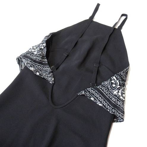 Lee NWT Dion  Bandana Bias Slip Midi in Black Tank Dress US 0 / AU 4 $750