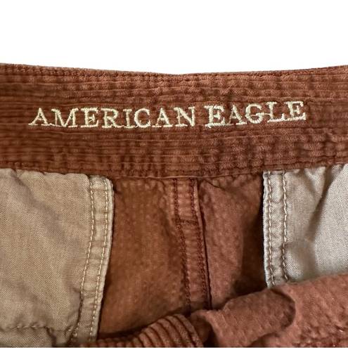 American Eagle  Corduroy Brown Button Mini Skirt A Line High Rise size 16