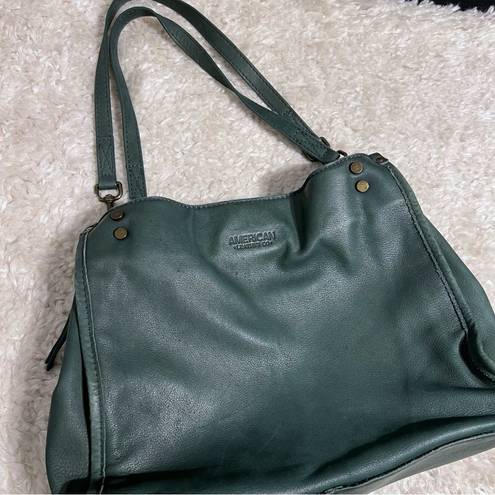 Krass&co American Leather  Handbag Shoulder Bag Purse Hobo  Green