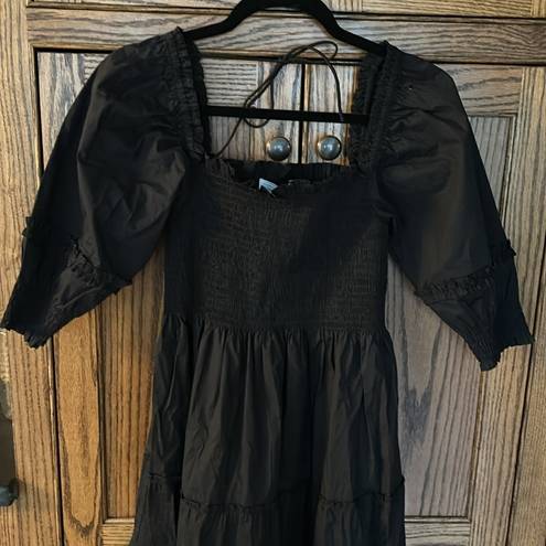 Hill House NWT  | The Nesli Nap Smocked Midi Dress in Black | Size XS