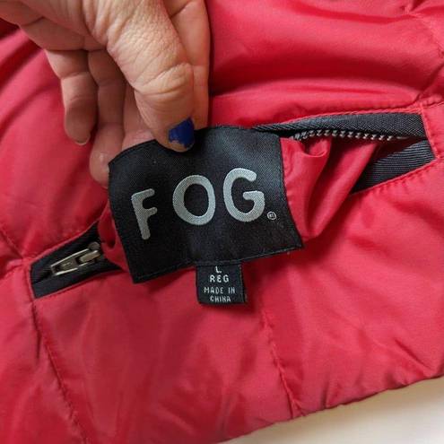 London Fog Vintage F.O.G.  Red Reversible Puffer Vest Large Outerwear Gorpcore
