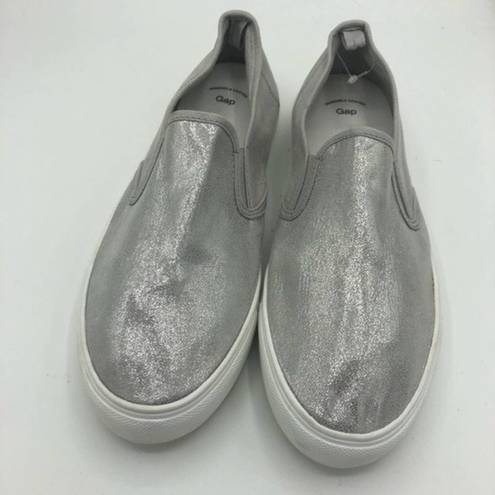 Gap  Womens Slip On Silver Sneakers Size 8