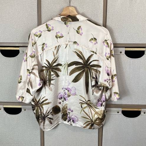 Vince  silk vacation floral button down