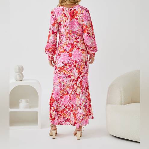 Krass&co NWT Esther &  Mallarey Floral Print Slit Leg Midi Dress Size 10