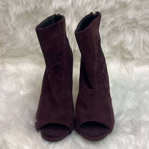 Charlotte Russe Deep purple/ burgundy Peep Toe stiletto, booties Size 9 B12b