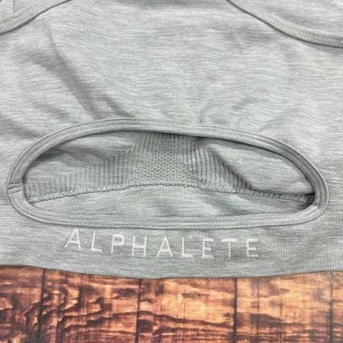 Alphalete  Sports Bra Open Back Grey