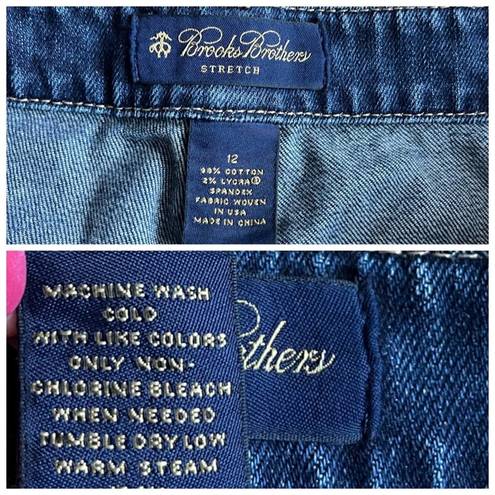 Brooks Brothers  Women’s Jeans Stretch Classic High Rise Wide Leg Dark Wash Sz 12