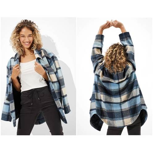 American Eagle AE Oversized Plaid Flannel Coat