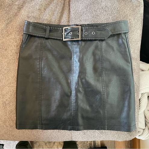 BB Dakota  by Steve Madden Vegan Leather High Waisted Belted Mini Skirt 4