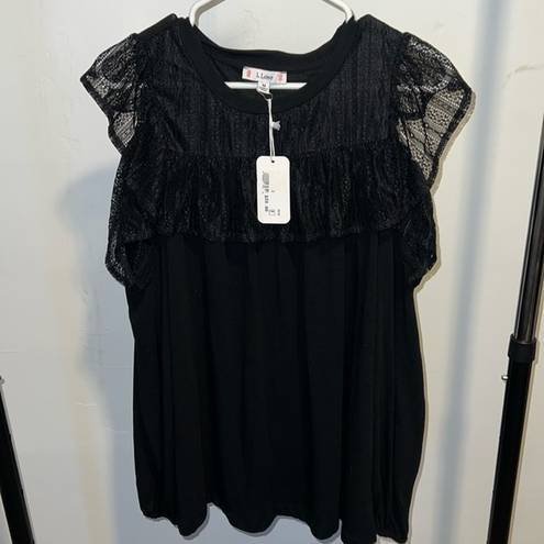 L LOVE  Black Bare Shoulder Blouse NWT A2