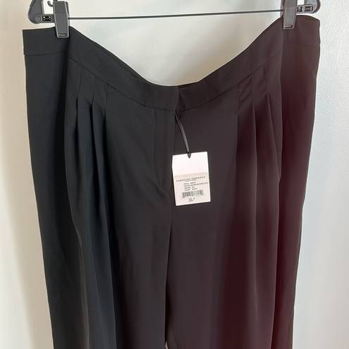 Carolina Herrera  Triple Pleated Silk Wide Leg Pants Black