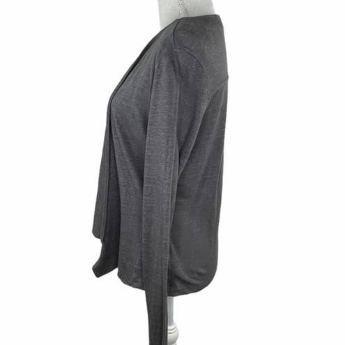 Artisan NY  Fly Away Linen Cardigan Sweater Open Front Gray Lightweight Size L