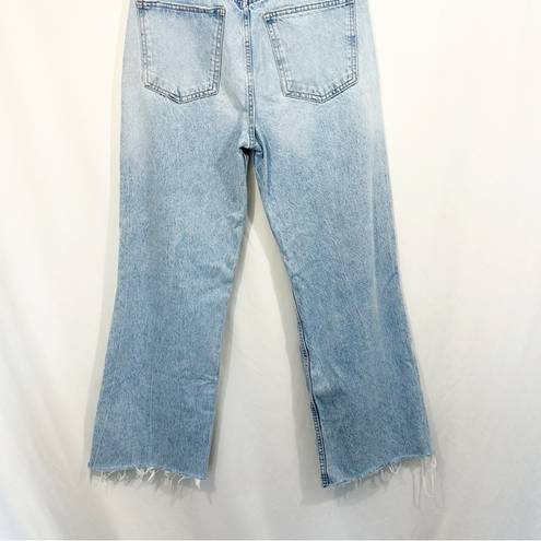 ZARA  High Rise Wide Leg Rip Knee Denim Jeans